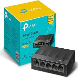 سوئیچ TP-Link LS1005G سوئیچ 5 پورت گیگابیتی سرعت 1000Mbps طراحی بی‌صدا مصرف انرژی پایین Green Ethernet شبکه خانگی و اداری سوئیچ ارزان و باکیفیت Plug and Play Auto-MDI/MDIX تجهیزات شبکه در شیراز خرید سوئیچ TP-Link پورت گیگابیتی سوئیچ مناسب برای دفاتر کوچک 